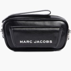 Marc Jacobs Black Leather Logo Front Pocket Crossbody